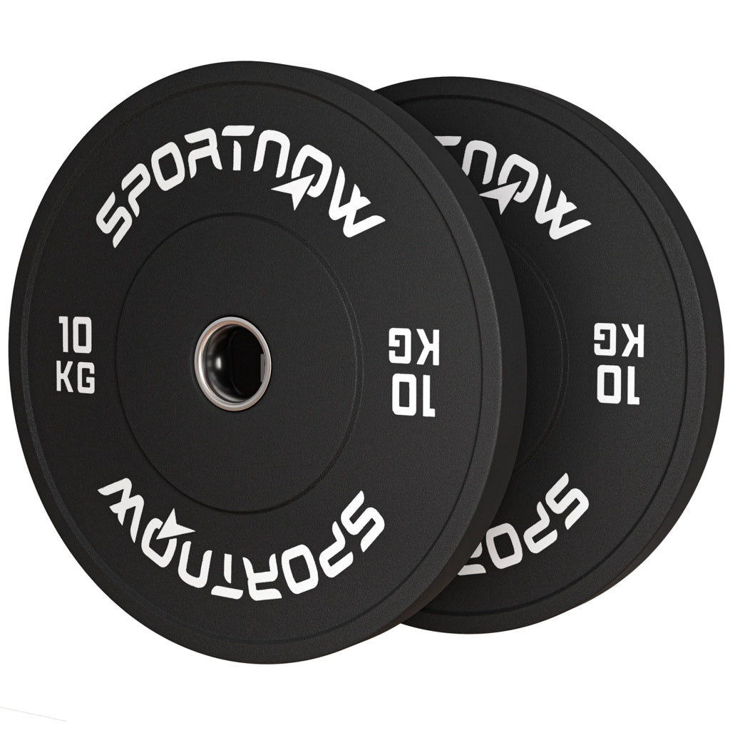 Set Dischi Pesi 2x10 kg ¨C zephmum ¨C Gomma Antirumore Nero