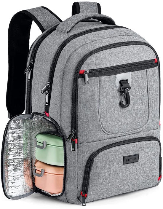 Zak da uomo, grande borsa per pranzo, borsa scolastica per ragazzi e adolescenti, 17,3 pollici tasca laptop per ragazzi con porta caricabatteria USB, grande borsa impermeabile per viaggi di lavoro con compartimento antifurto