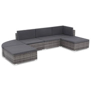 Set di mobili da giardino mobili da esterno 6 pezzi con cuscini resina intrecciata grigia 02_0016861