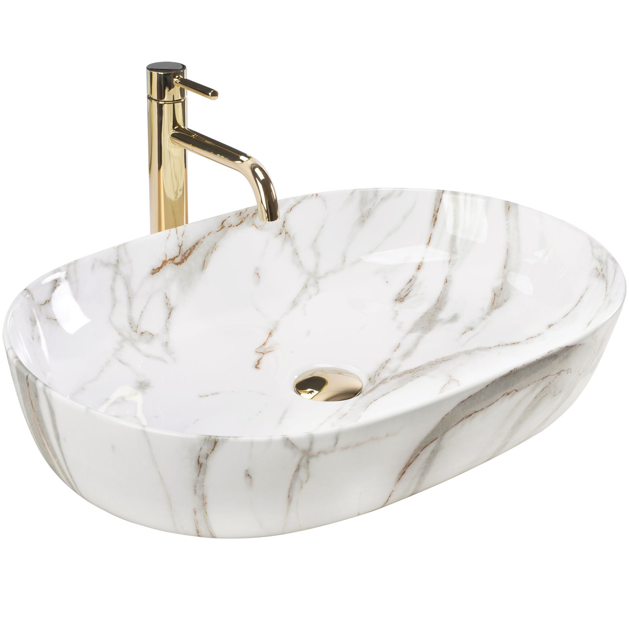 Lavabo Da Appoggio Rea Cleo 61 Shiny Aiax