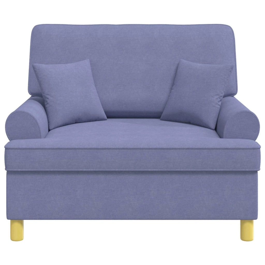 Poltrona XXL con cuscini Blu jeans Tessuto 42043516