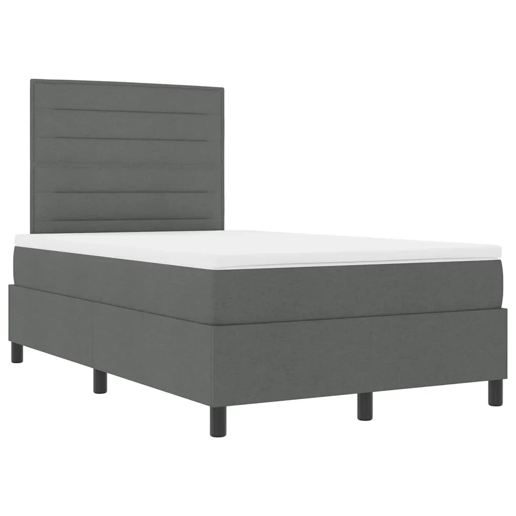 Letto a molle con materasso Grigio scuro 120 x 200 cm Tessuto 3339302