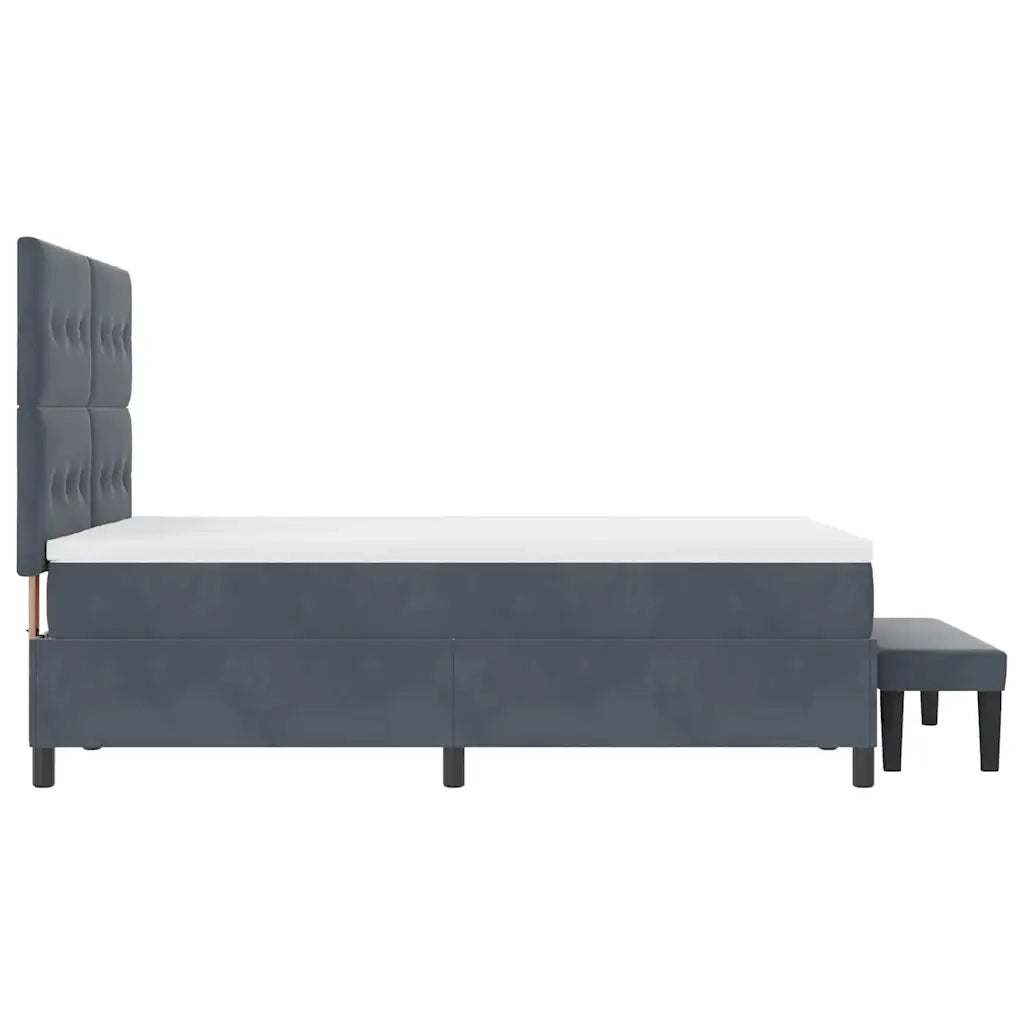 Letto a molle con testiera Grigio scuro 190 x 140 cm Velluto 3344511