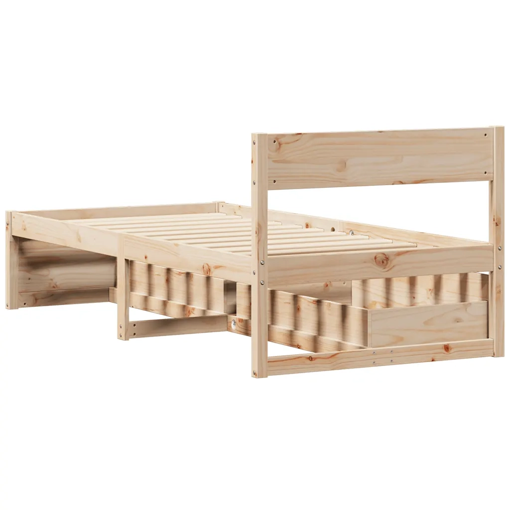 Letto senza Materasso 75x190 cm in Legno Massello Pino