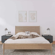 Comodini 2 pz-Set di 2 Tavolino da notte Grigi 40x34x35 cm in Legno Massello di Pino