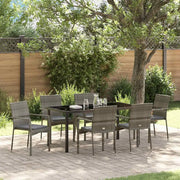 Set da Pranzo per Giardino con cuscino 7 pcs Grigio polyrattan 3380096