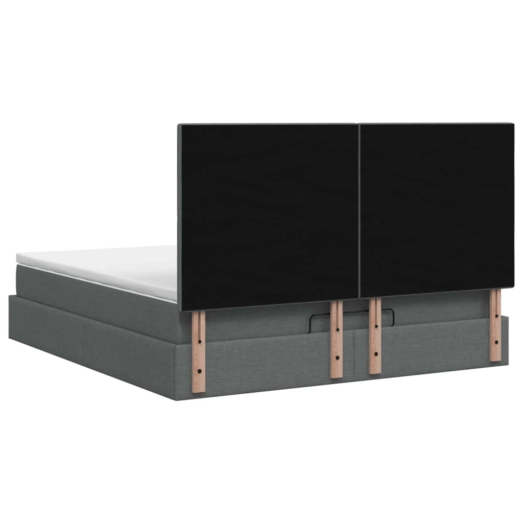 Letto Ottomano con Materasso e LED Grigio Scuro 180 x 200 cm 3458091