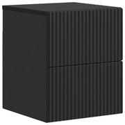 Mobiletto da notte a muro con cassetto Nero 33 x 34,5 x 40 cm