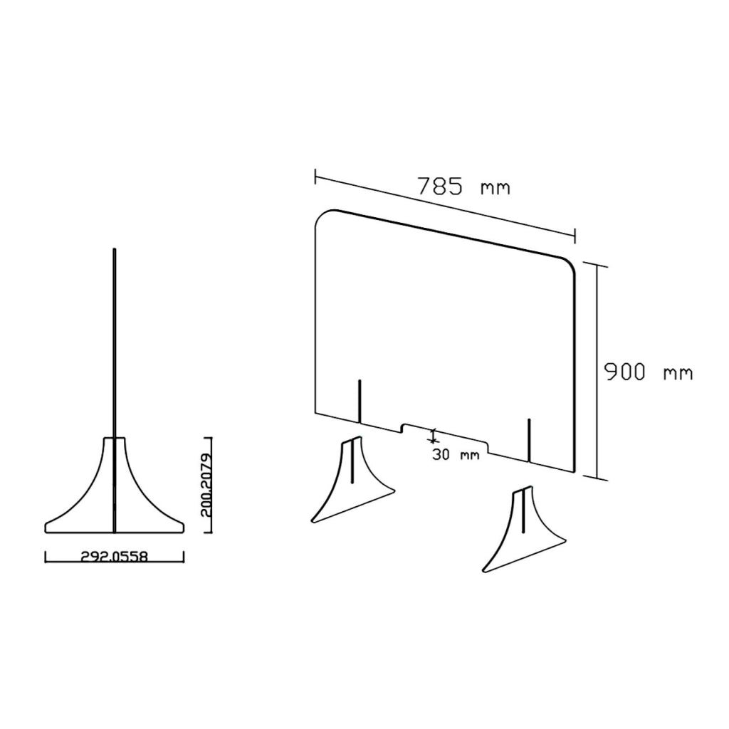 BARRIERA PROTETTIVA ANTICONTAGIO 78,5XH90CM