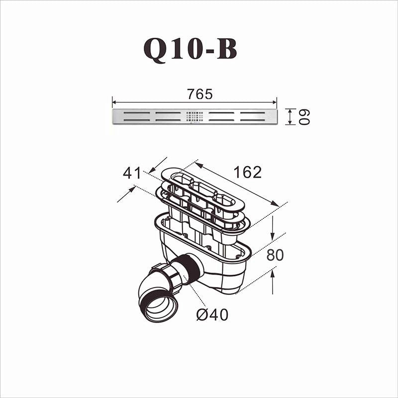 Piatto Doccia Rettangolare 70x120x3cm in Pietra Vulcanica e Resina Mista Finitura Pietra Nera Ruvida Ultraslim Antiscivolo Antibatterico