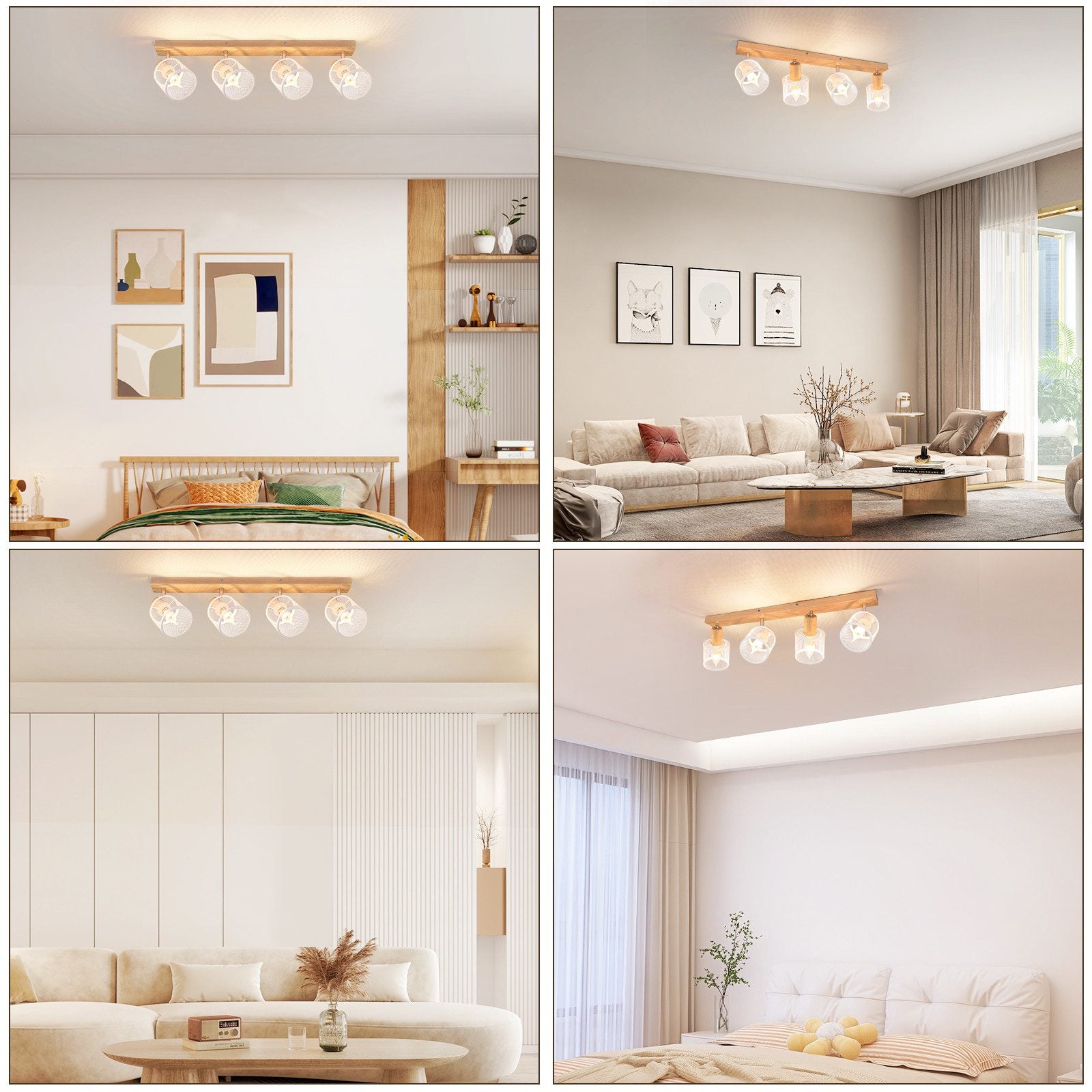 ZMH Faretto da soffitto a 4 luci E14 Bianco Moderno Lampada da soggiorno Max.25w