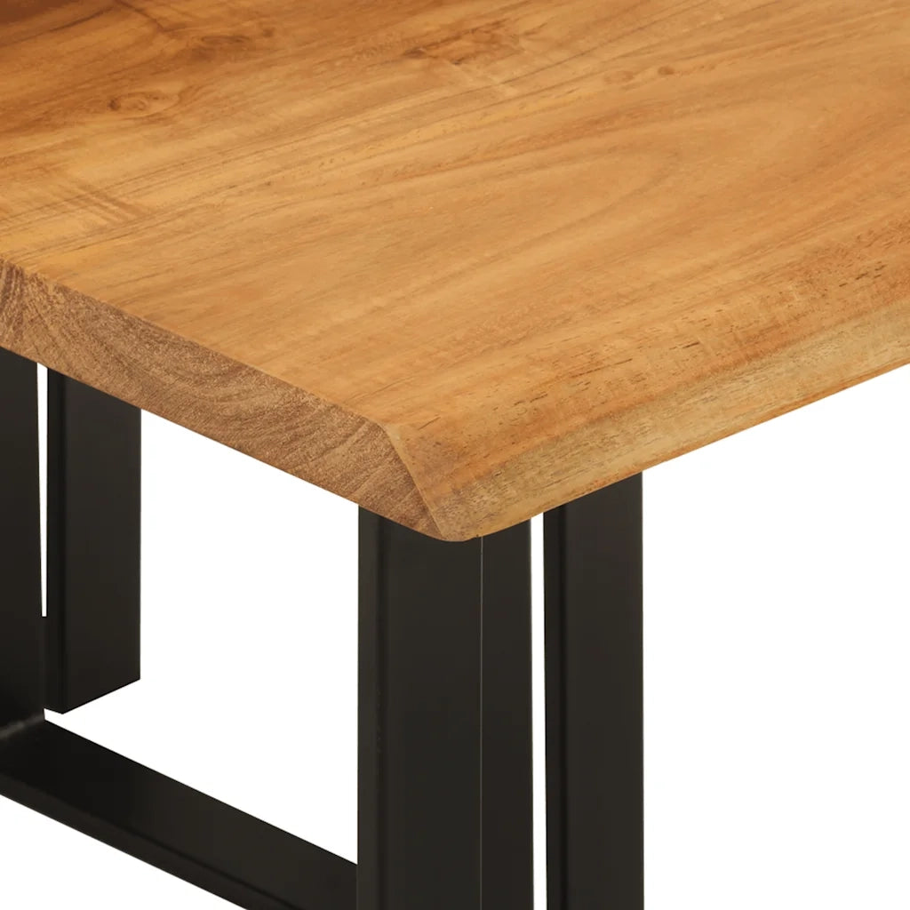Tavolini a Incastro 3 pz Bordi Vivi in Legno Massello di Acacia 372760