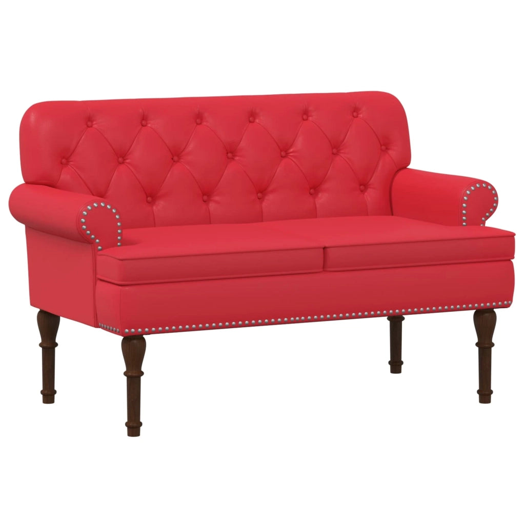 Loveseat con bottoni imbottiti Rosso 120 x 65 x 77 cm 42041861