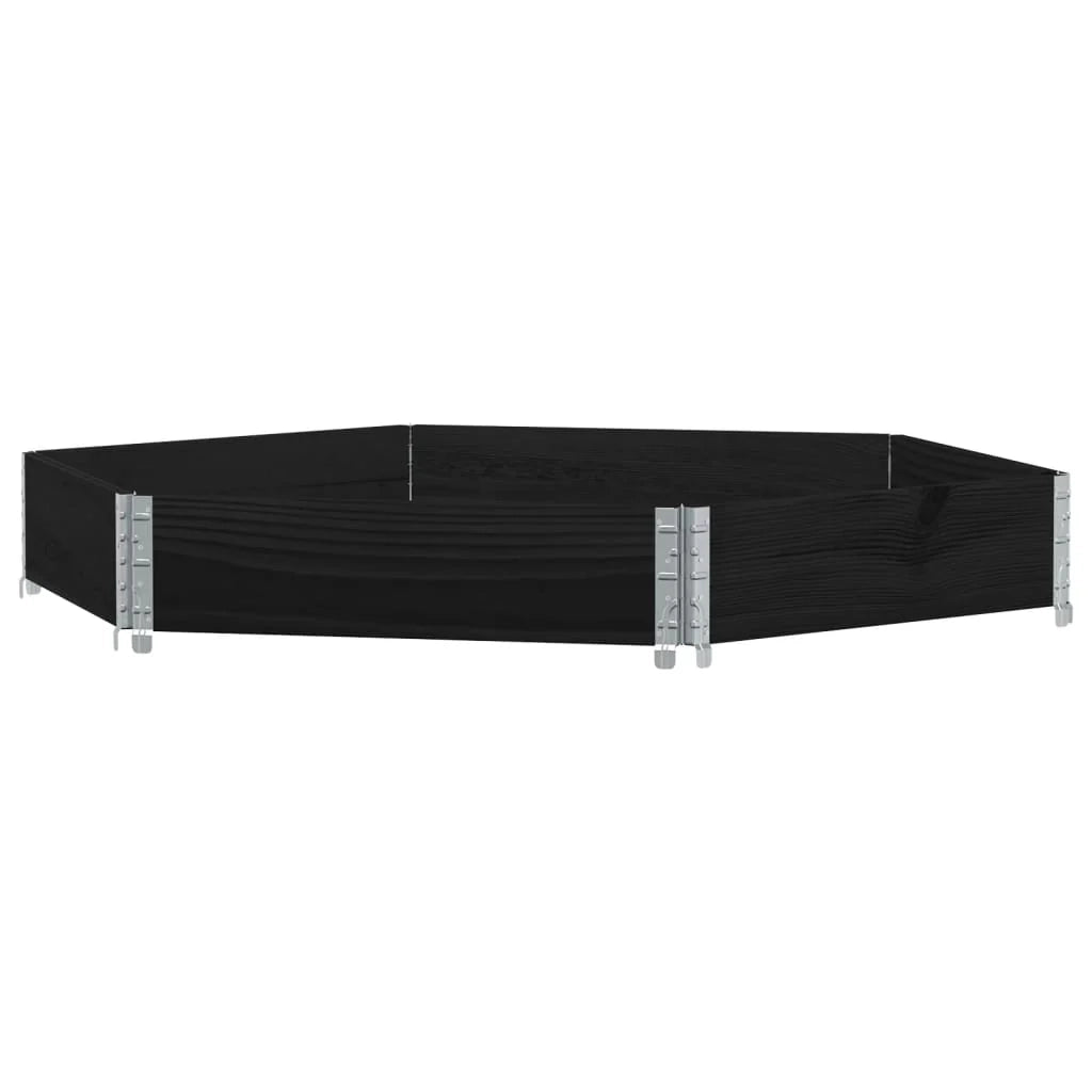 Fioriera/aiuola esagonale per piante fiori e patio/giardino 160 x 160 cm legno massello di pino nero 02_0039881