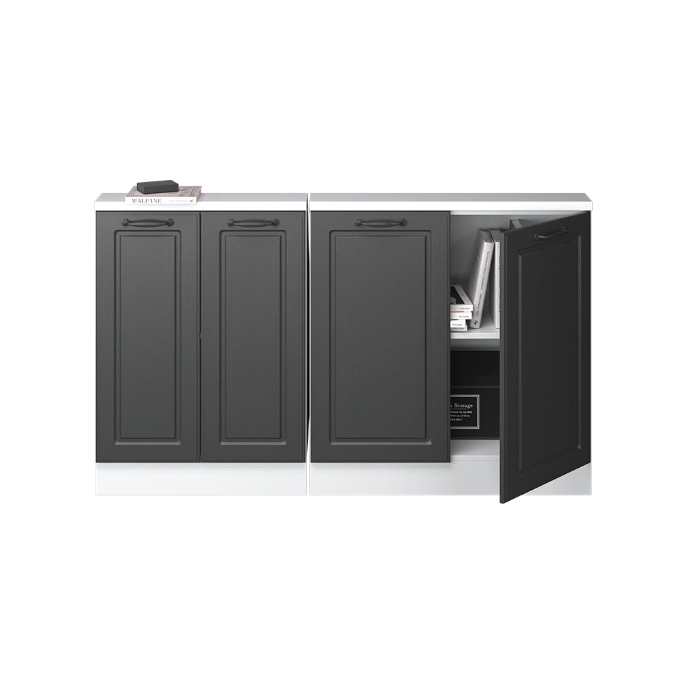 Set di mobili sottotetto Rion Antracite rustico/Bianco Set di 2 Vicco