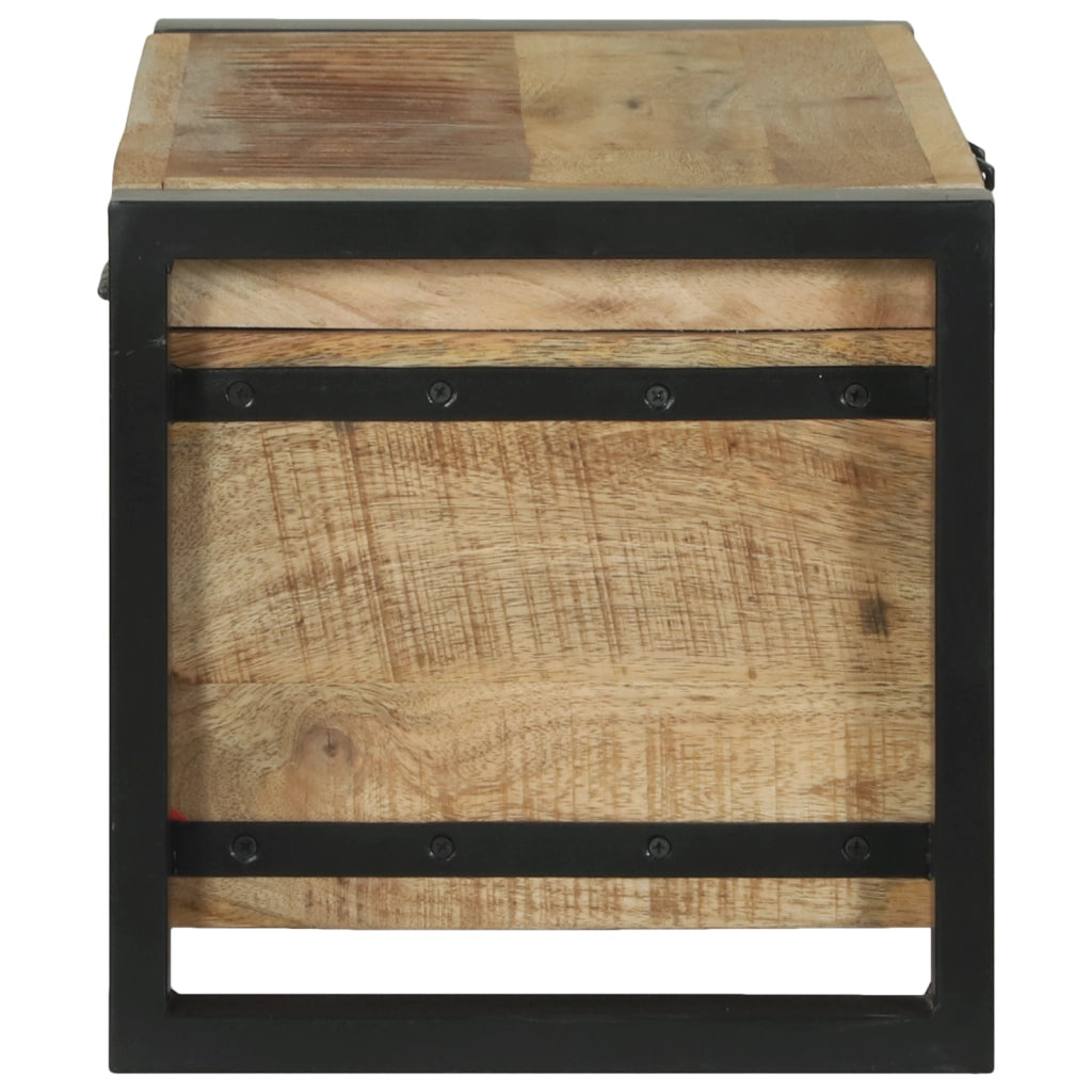 Baule di stoccaggio 60x30x30cm in legno massello di mango e metallo