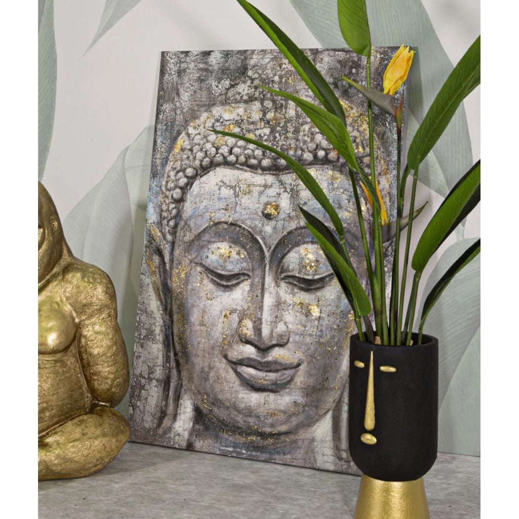 Stampa su Tela Buddah 1, Multicolore, Legno, 80x3x120 cm