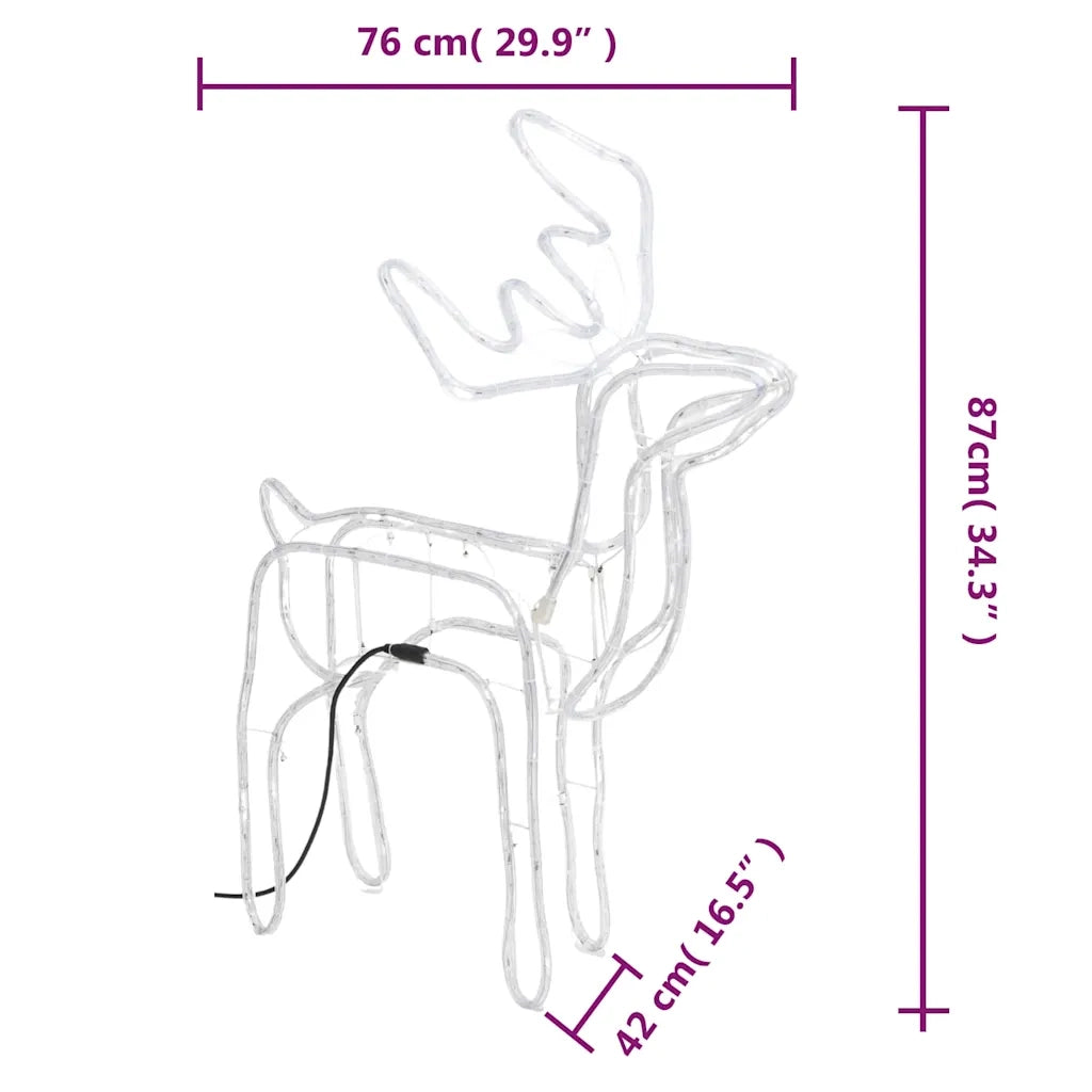 Figure Natalizie Renne Bianco Caldo 76x42x87 cm 343298