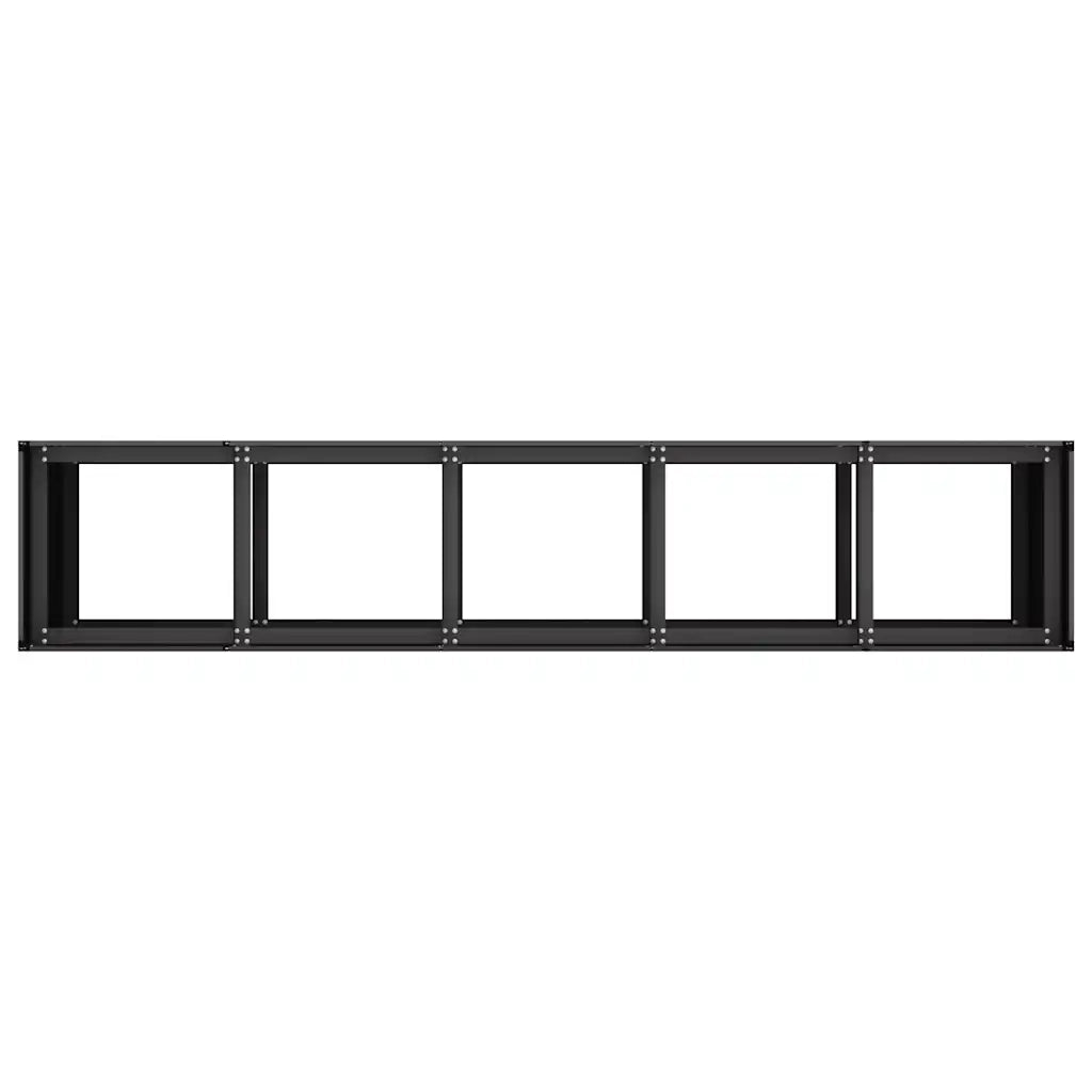 Fioriera Nera 200x40x80 cm in Acciaio Laminato a Freddo