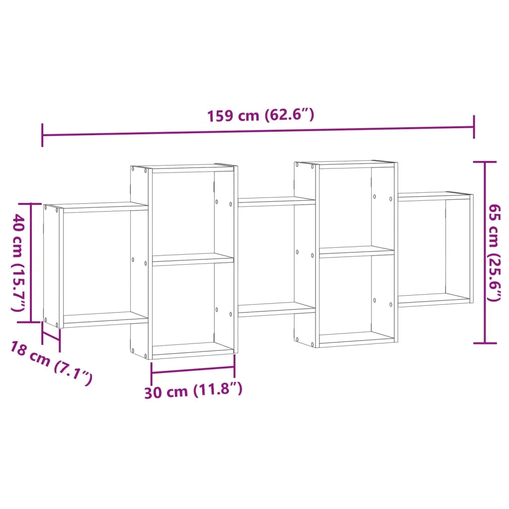 vidaXL Scaffale a Parete Rovere Marrone 159x18x65 cm in Truciolato