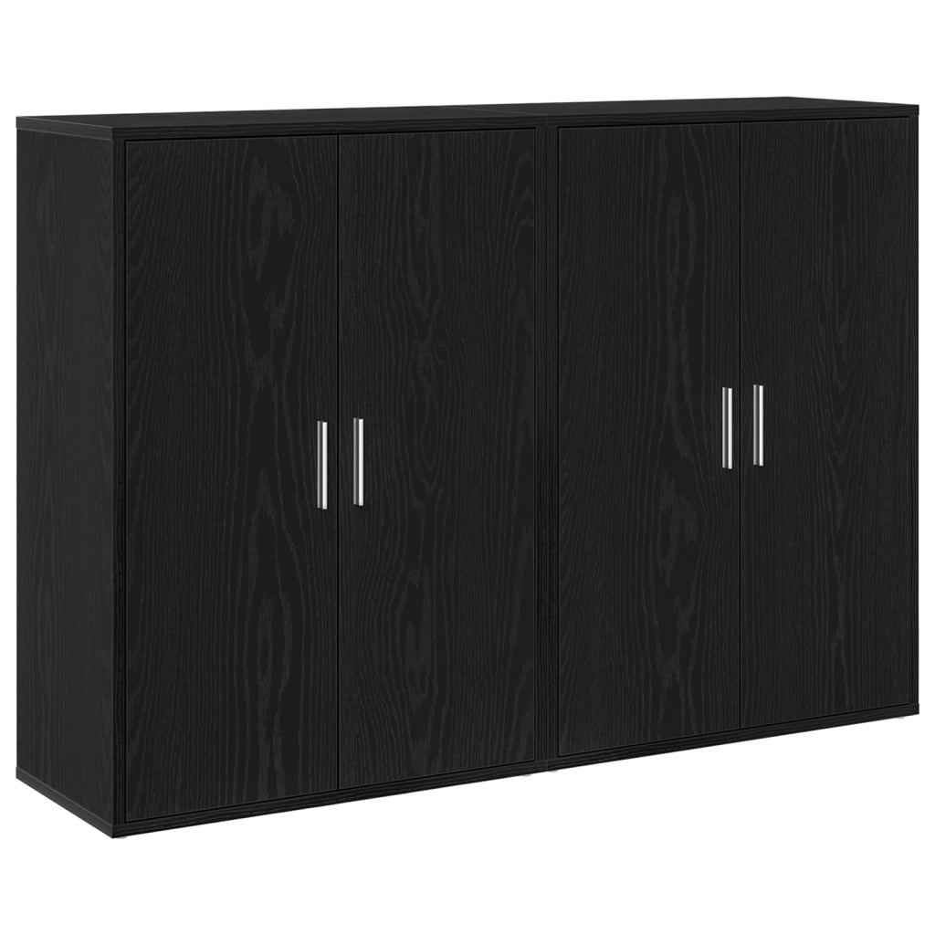 Credenze 2 pcs Nero Rovere 60x31x84 cm Legno Ingegnerizzato