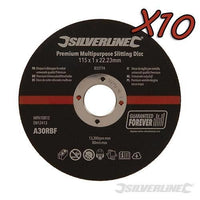Set 10 Dischi da Taglio piatto Silverline per Metallo da usare con Smerigliatrici