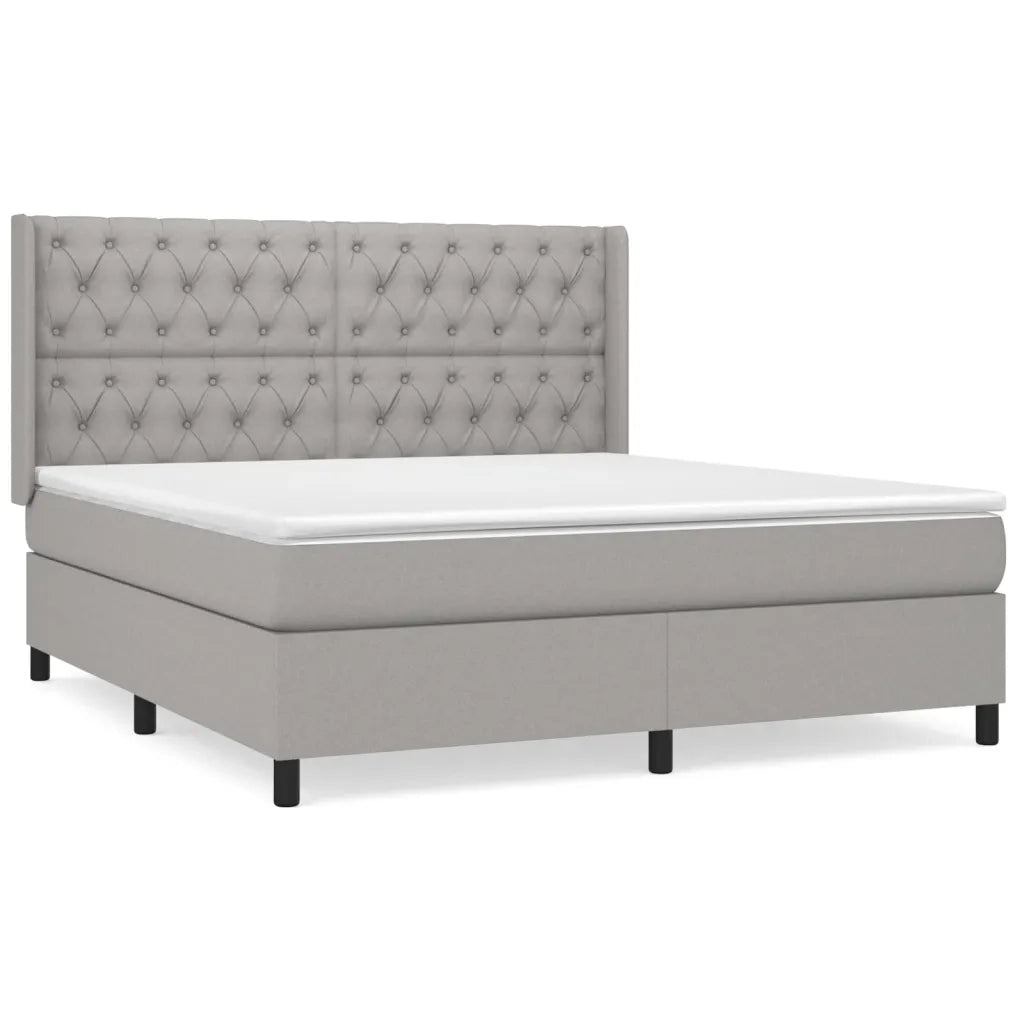 Giroletto a Molle con Materasso Grigio Chiaro160x200 cm Tessuto cod mxl 35832