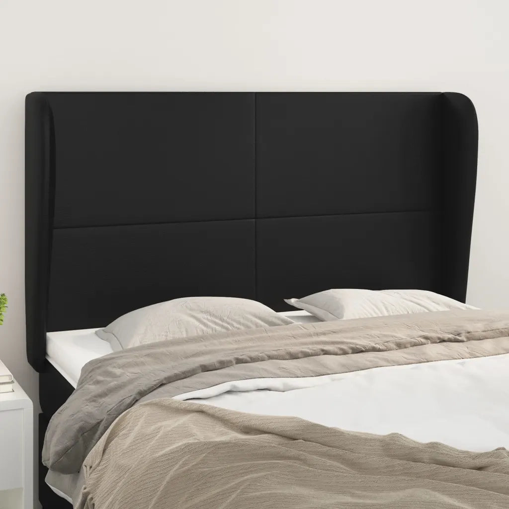 Testiera ad Orecchio-Testata con Orecchie Nera 147 x 23 x 118/128 cm in Similpelle 479659
