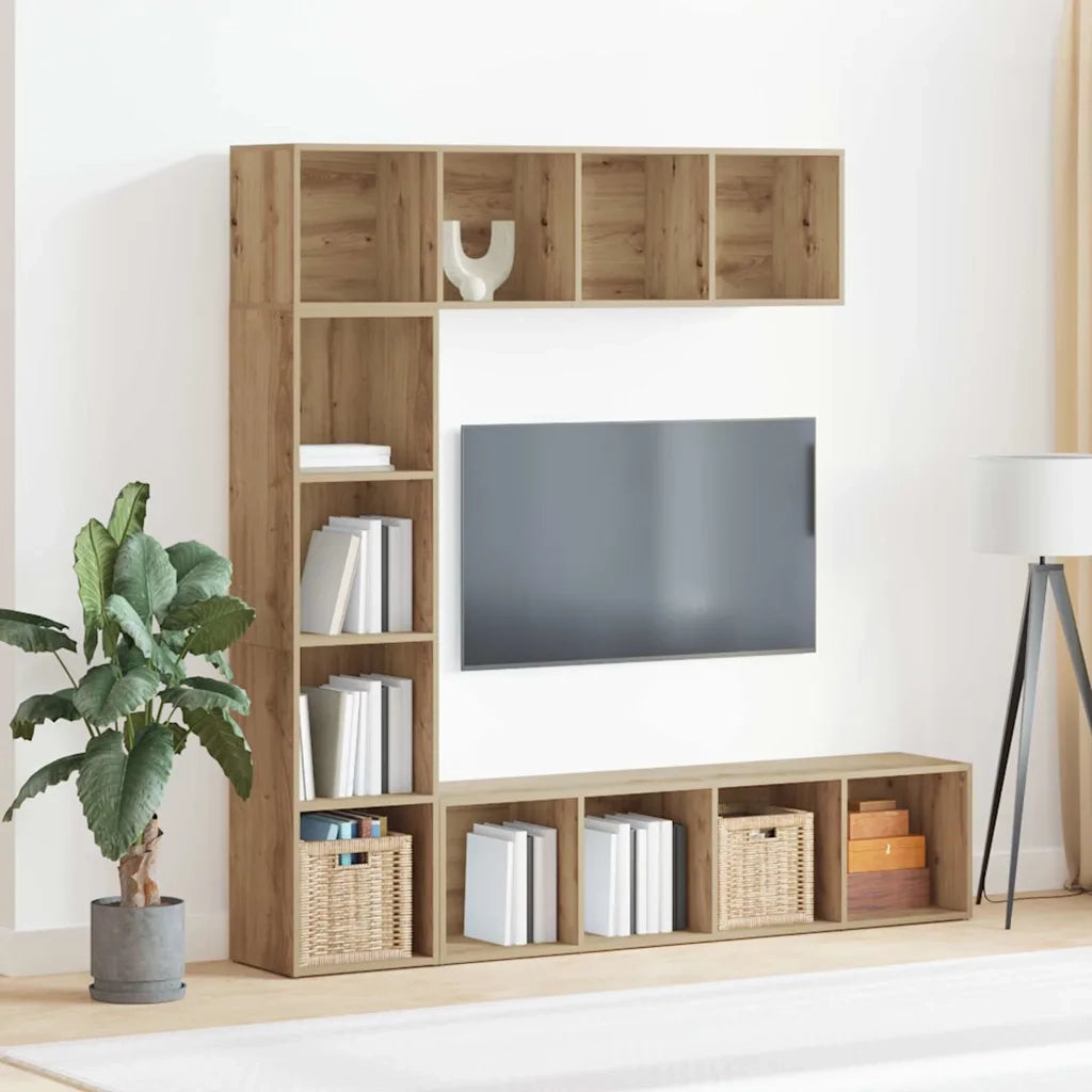 vidaXL Librerie 3 pz Rovere Artigianale in Legno Multistrato
