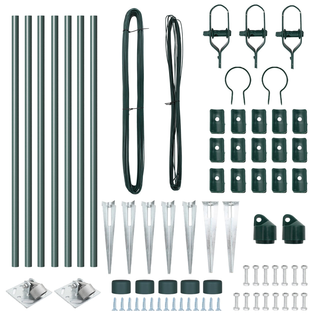 Pali per recinzione con punta 7 pcs Ã˜32 mm 80 cm Acciaio zincato
