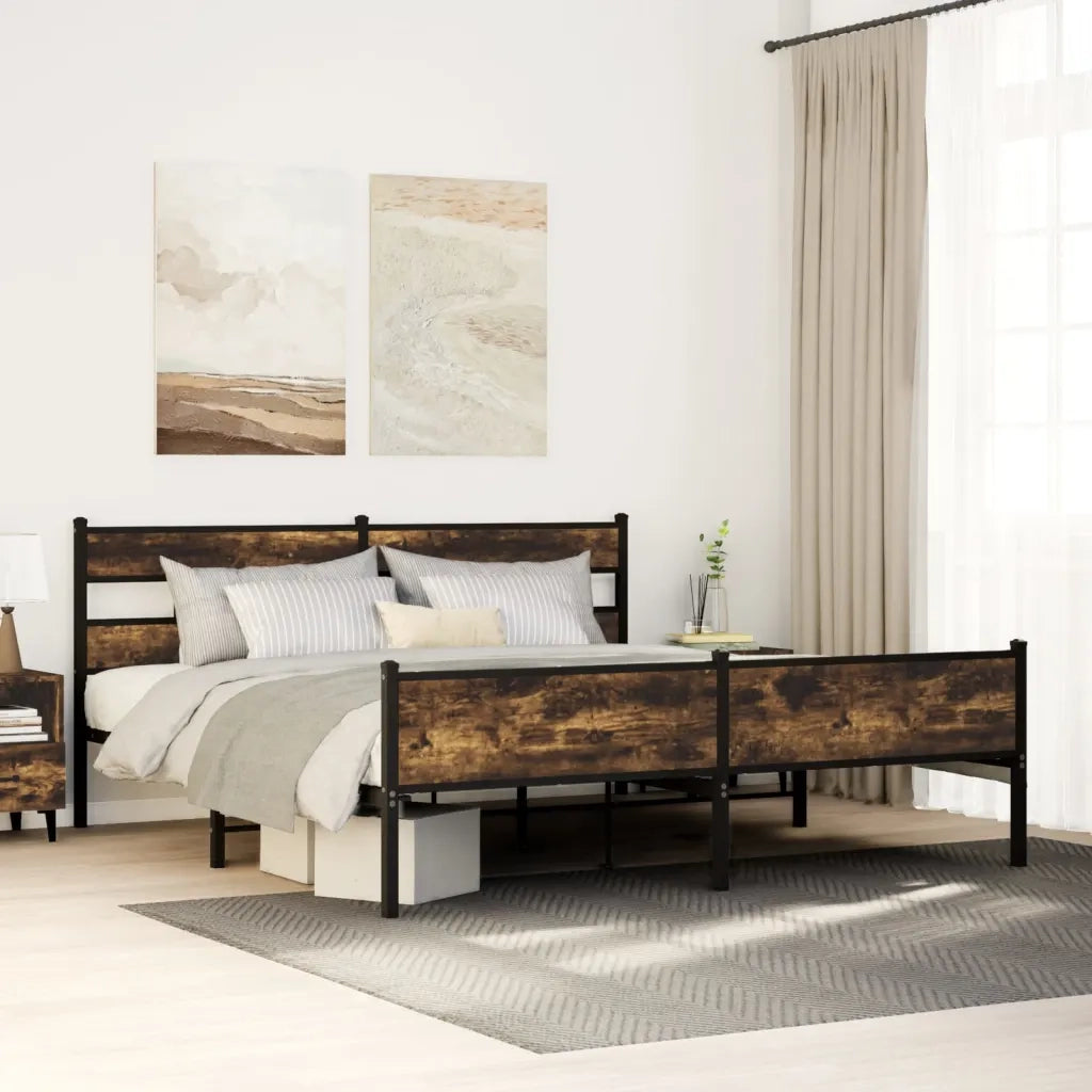Giroletto senza Materaso in Metallo Rovere Fumo 200x200 cm 3308494