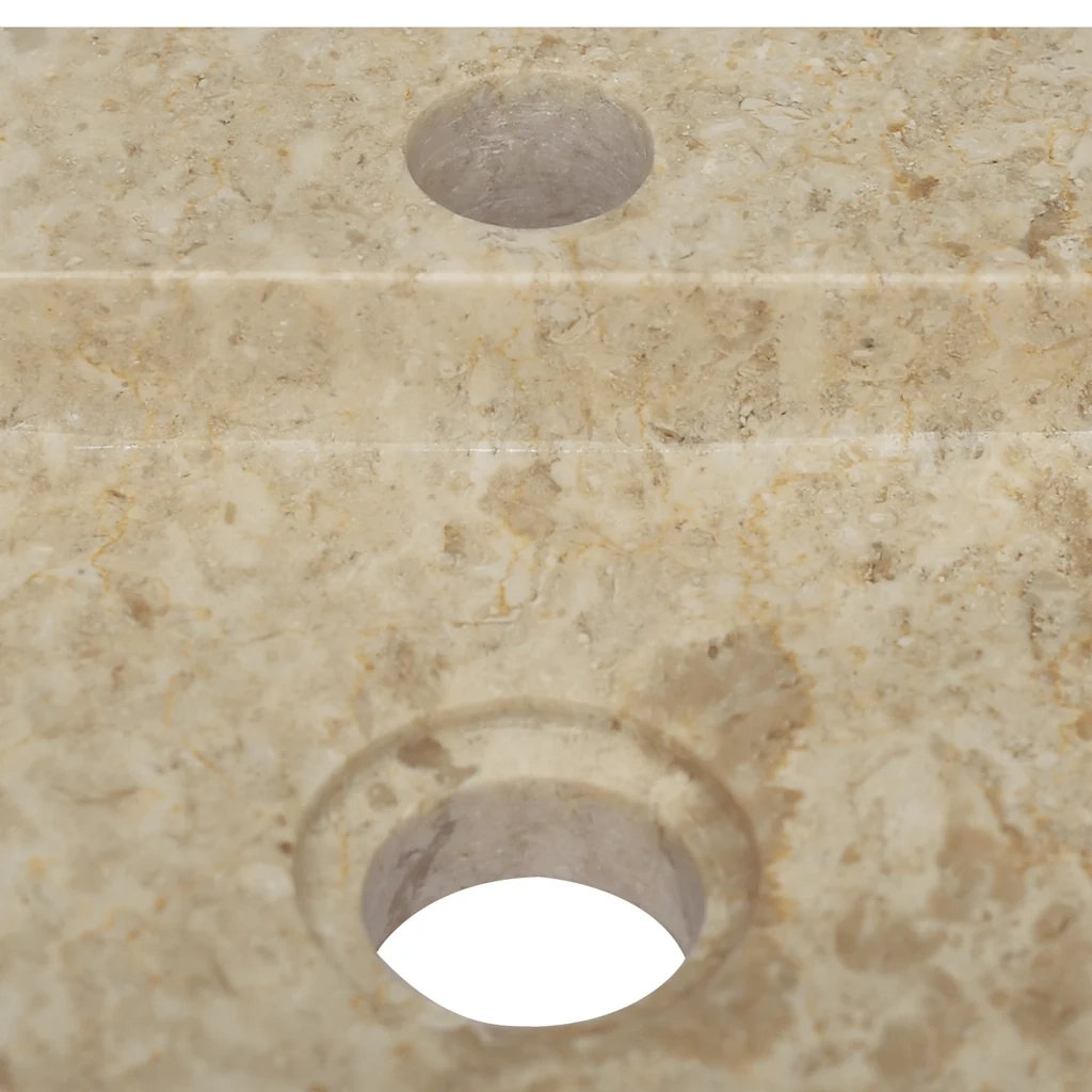 Lavello-Lavandino-Lavabo a Parete Crema 38x24x6,5 cm in Marmo