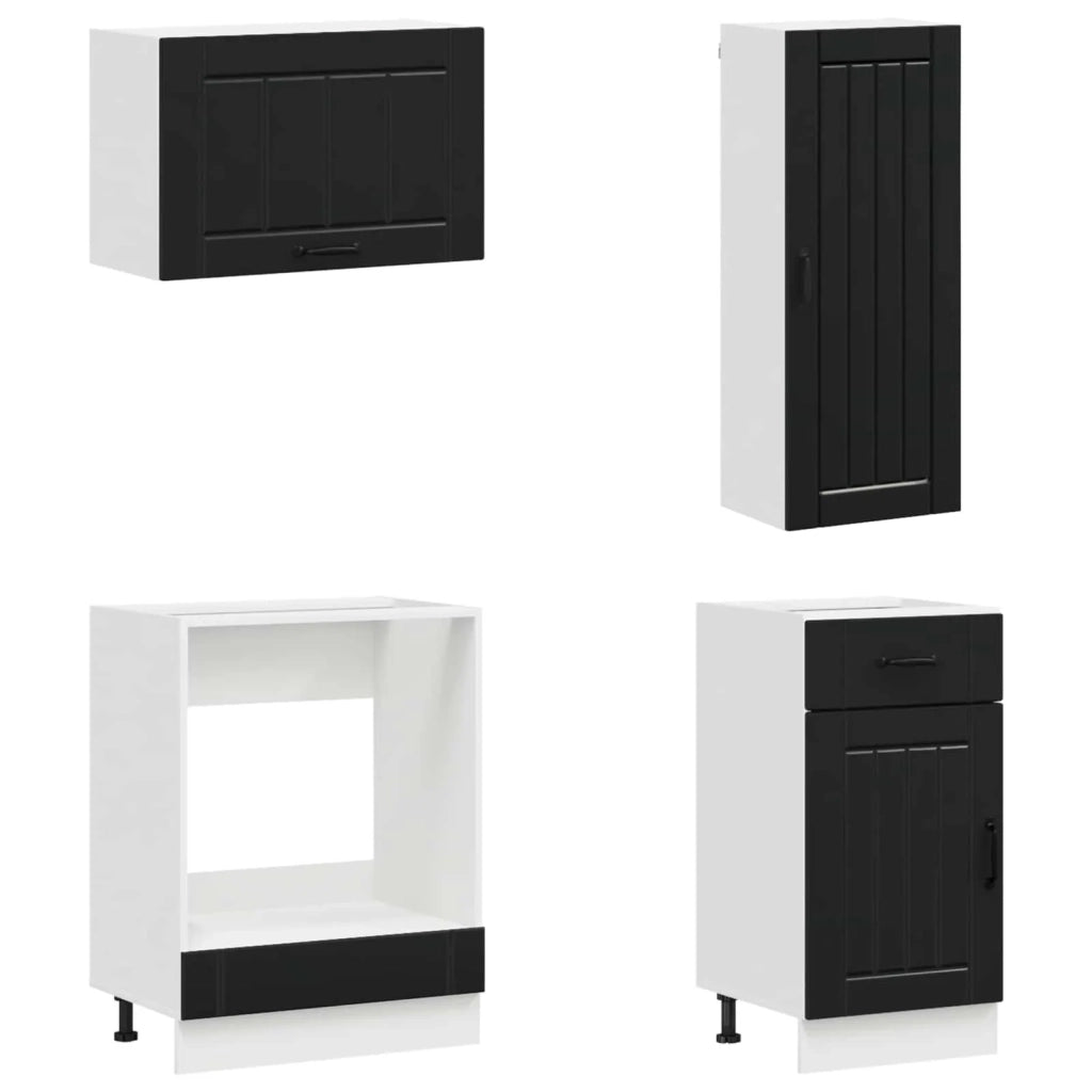 Unità Cucina LUCCA 8 pcs Nero Legno ingegnerizzato 3438154