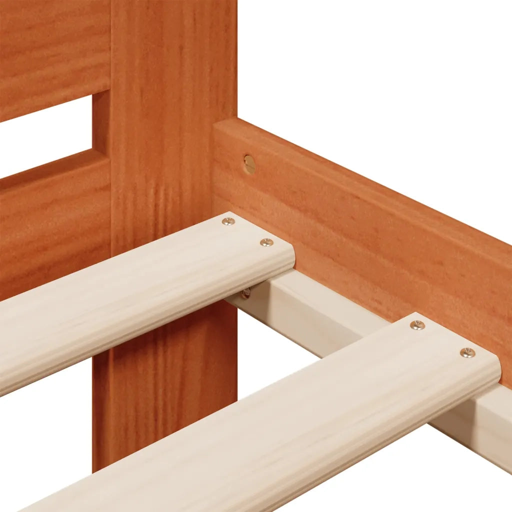 Letto senza Materasso Marrone Cera 120x200 cm in Legno di Pino