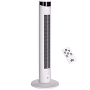 Ventilatore a Torre Oscillante 45W Telecomando Timer 12h 3 Velocit¨¤ Schermo LED ¨C zephmum ¨C ?31,5x93 cm Bianco