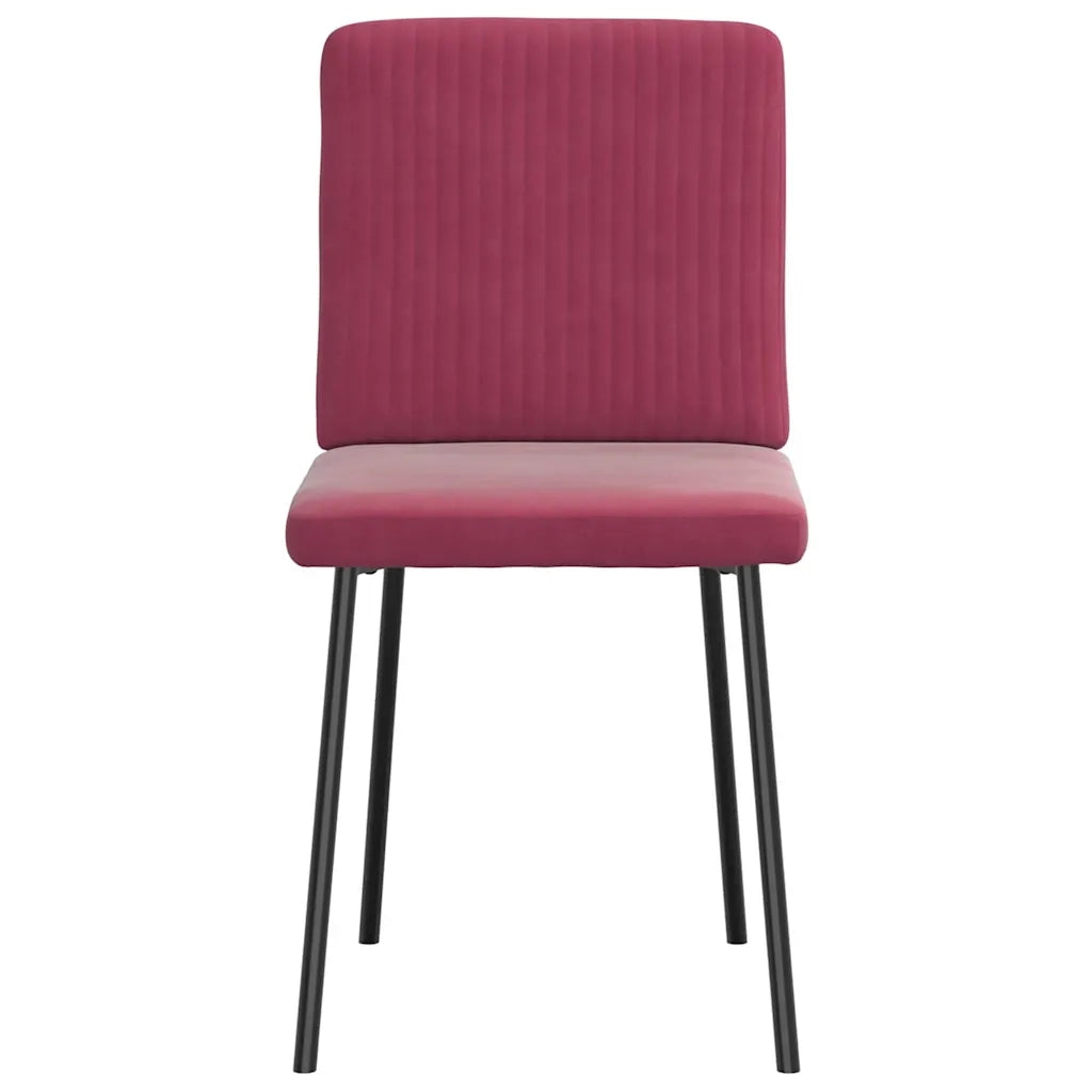 Sedie da Pranzo 4 pz Rosso Vino in Velluto 3315291