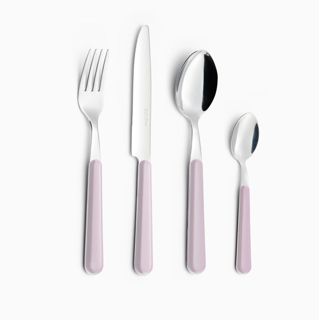 Servizio Set di Posate 24 pezzi in Acciaio Inox Eme Brio Rosa 64