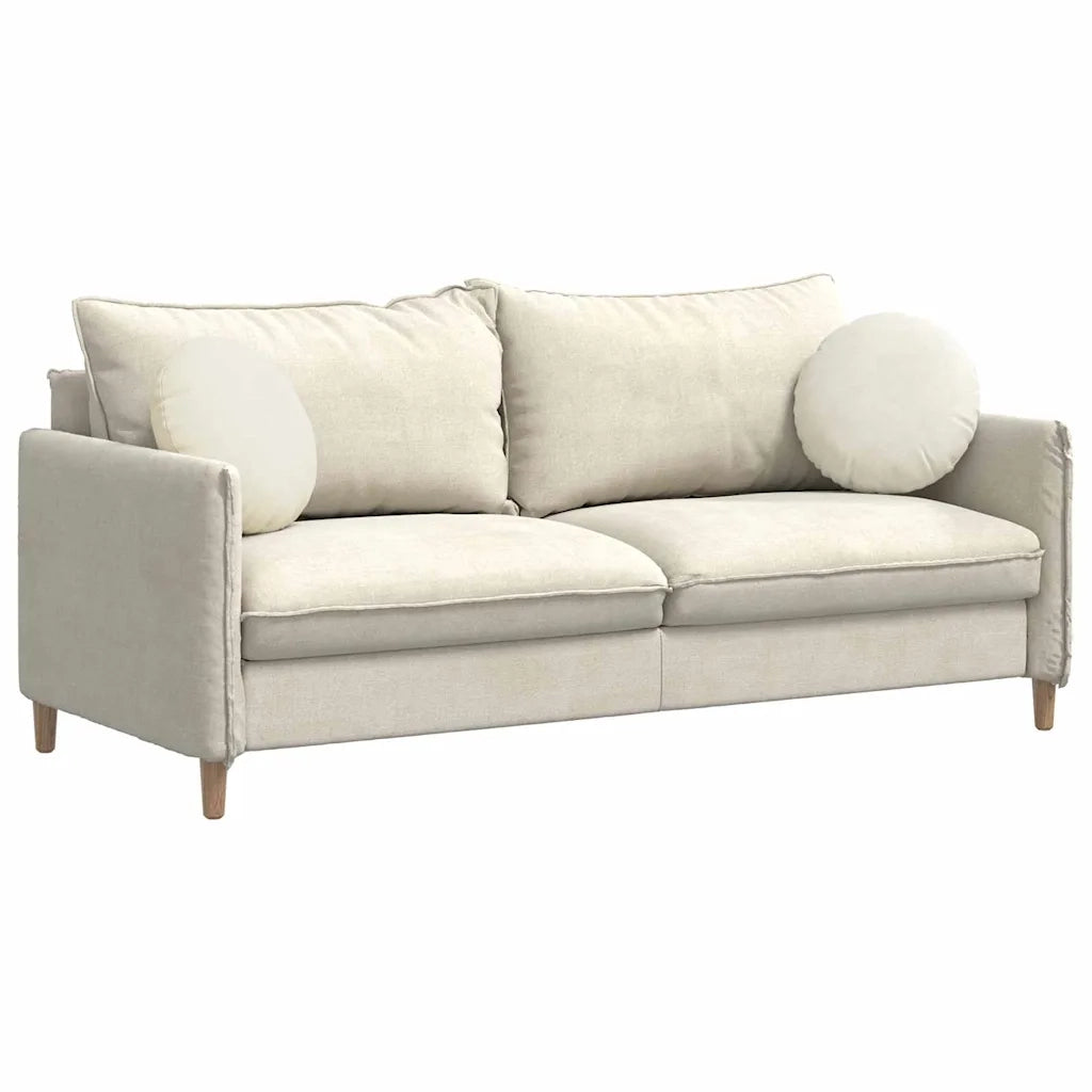 Cuscini per Seduta 2 pcs Crema Ø 40 x 13 cm Velluto 42014146