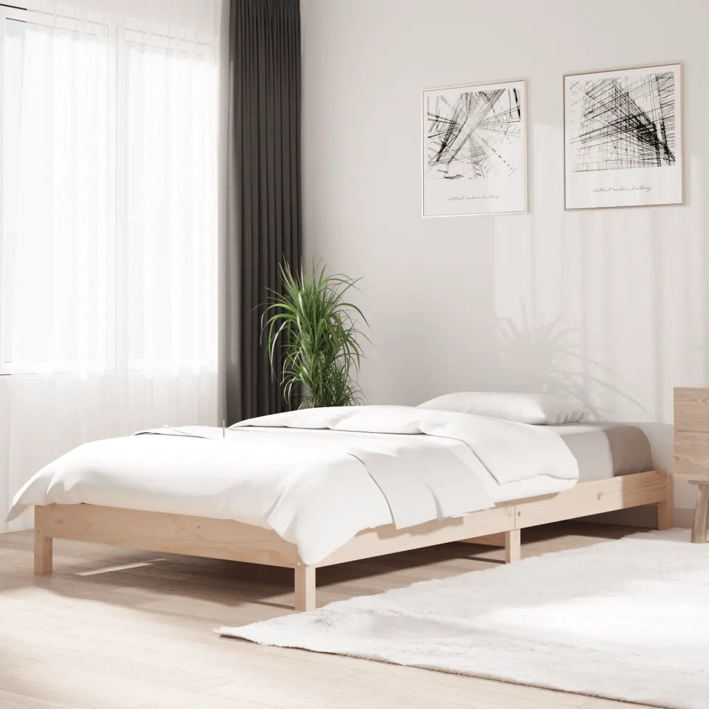 Letto singolo | Letto per adulti | Letto Impilabile 75x190 cm in Legno Massello di Pino