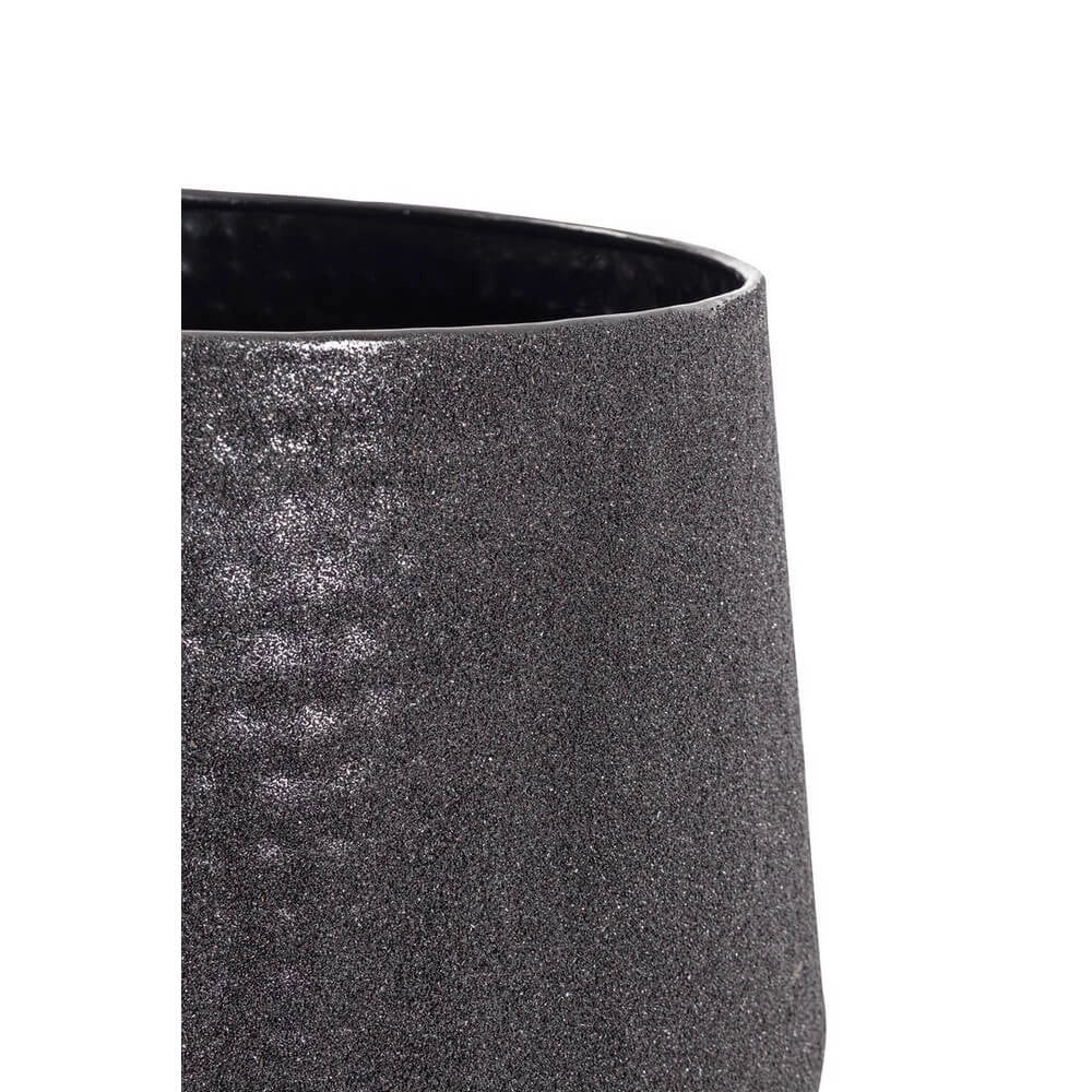 Set di 2 Porta Vaso in Metallo Lavorato Artigianalmente Basso - FRESH
