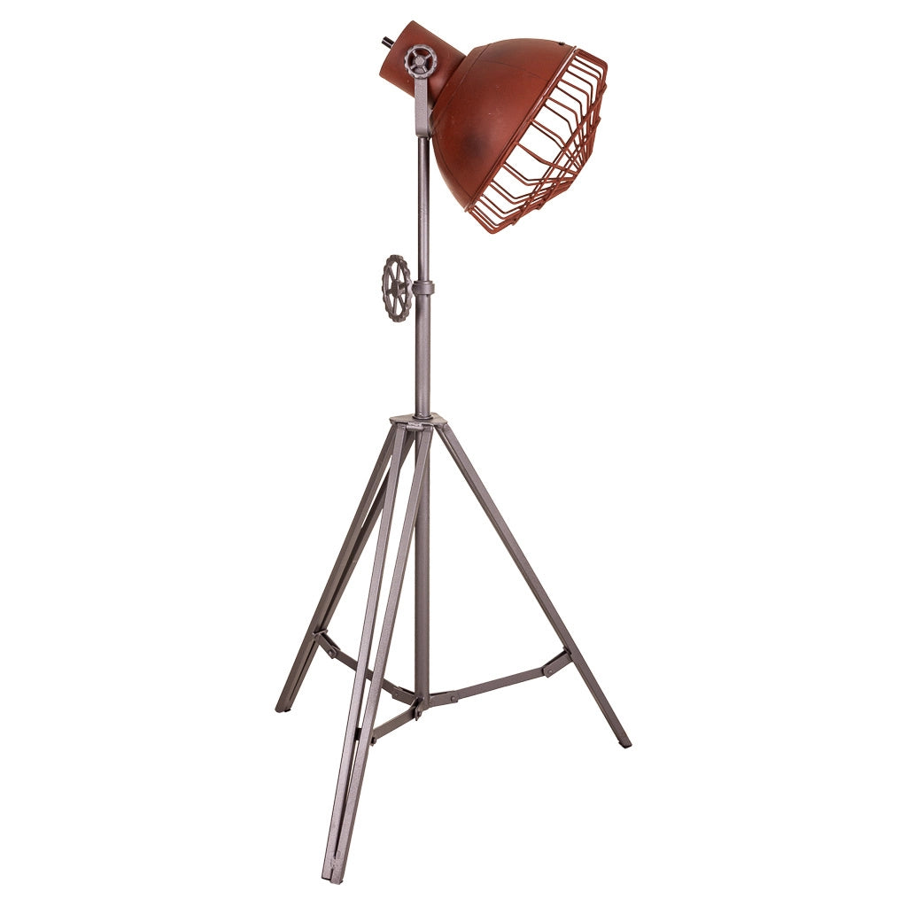 Lampada da terra in metallo grigio 36x36x127h