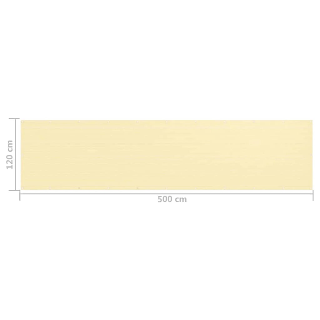 Schermo per balcone schermo per la privacy 120 x 500 cm HDPE beige 02_0010020