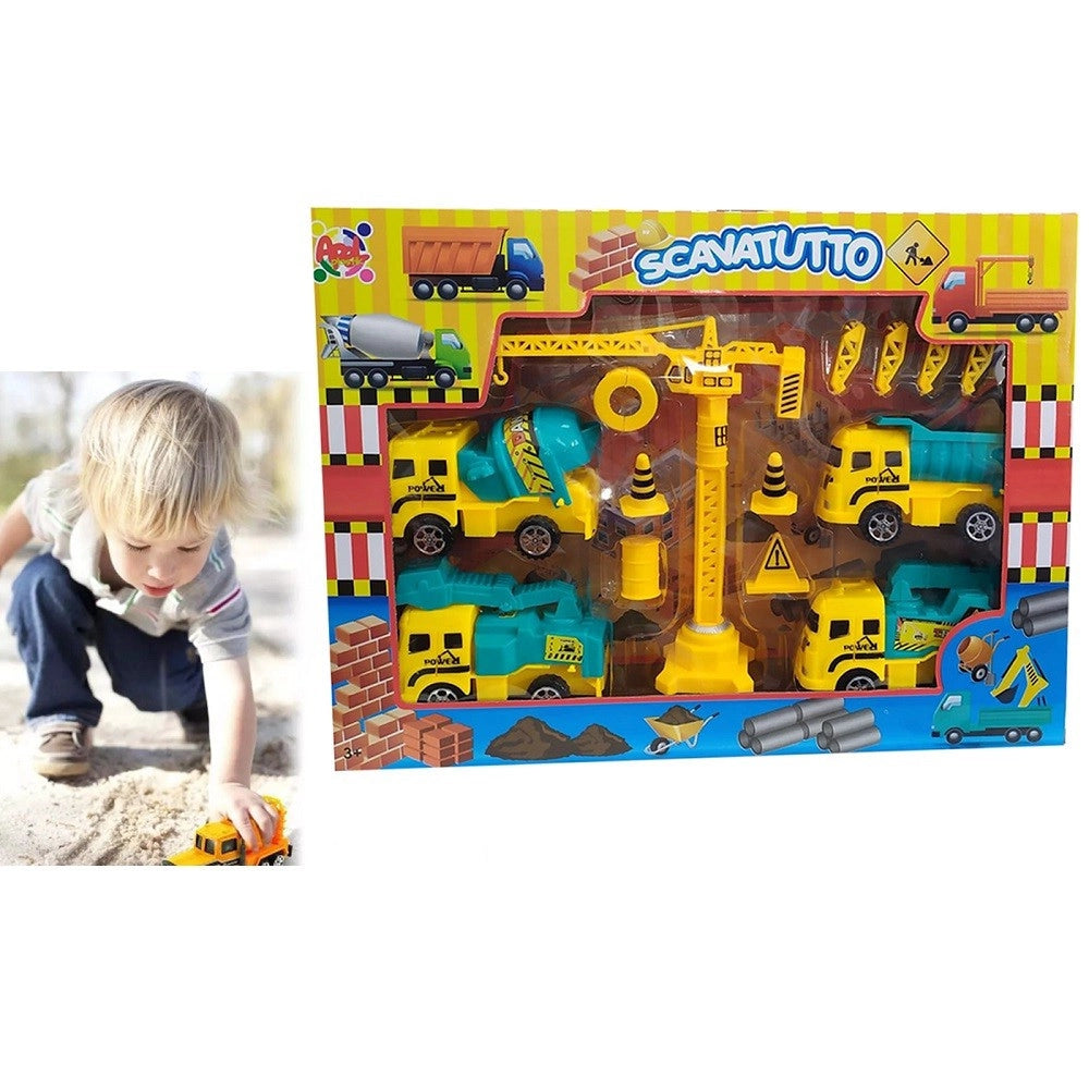 Trade Shop - Set Gioco Scavatutto Per Bambini Mini Gru +3 Anni Playset Modellini Accessori -