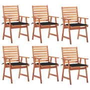 Sedie da Pranzo da Esterni con Cuscini 6 pz Massello di Acacia cod mxl 24214