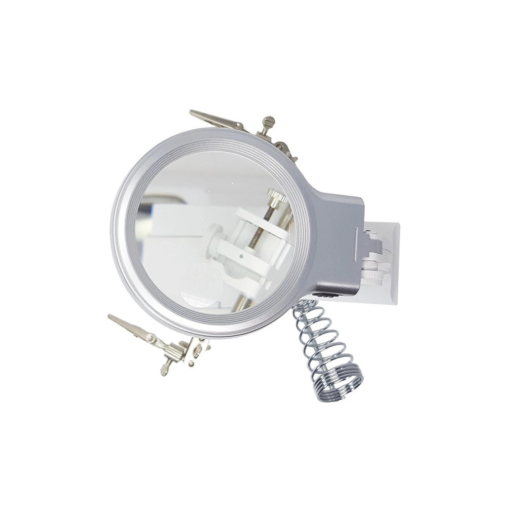 Trade Shop - Lente Ingrandimento Pinze Da Tavolo Luce Led Riparazioni Saldature Orientabile -