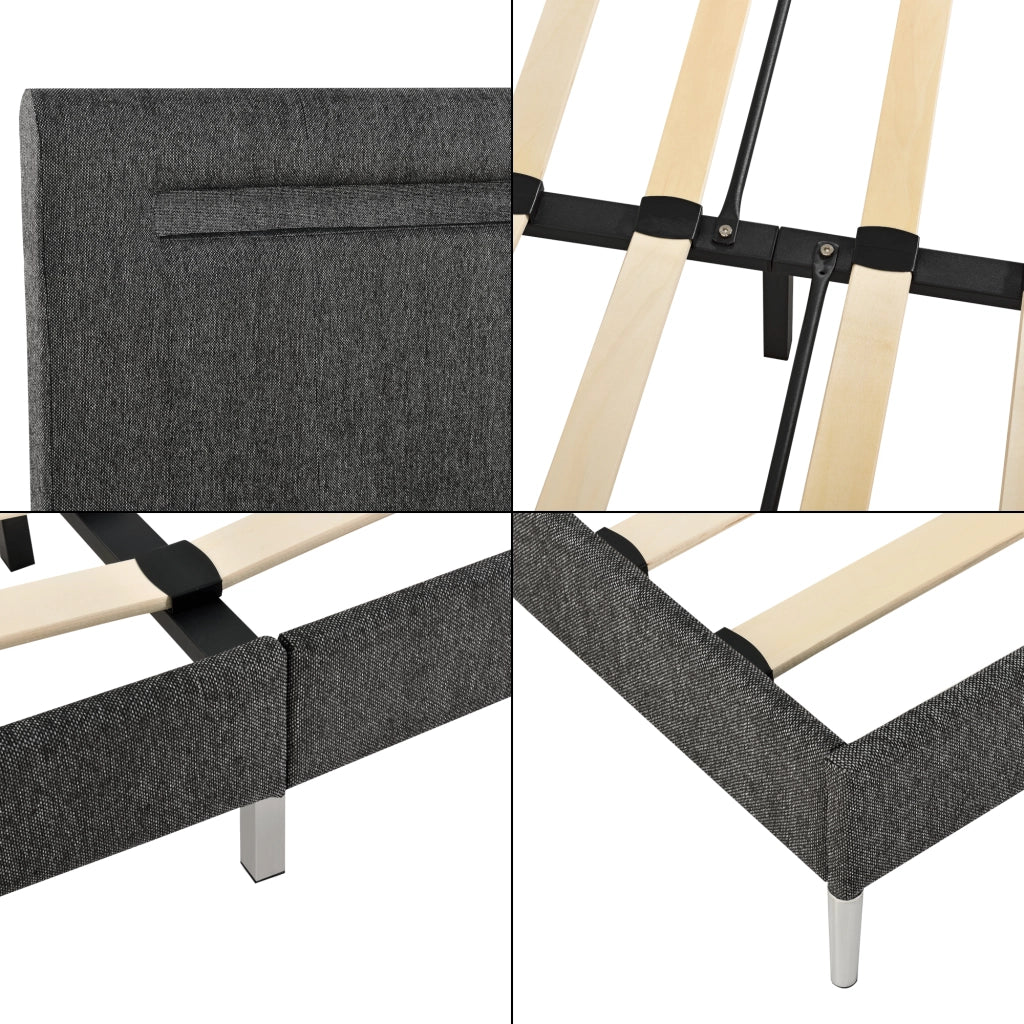 Struttura Letto Imbottito a Testiera Alta con Illuminazione a LED e Telecomando, Letto Matrimoniale King size / 2 Piazze