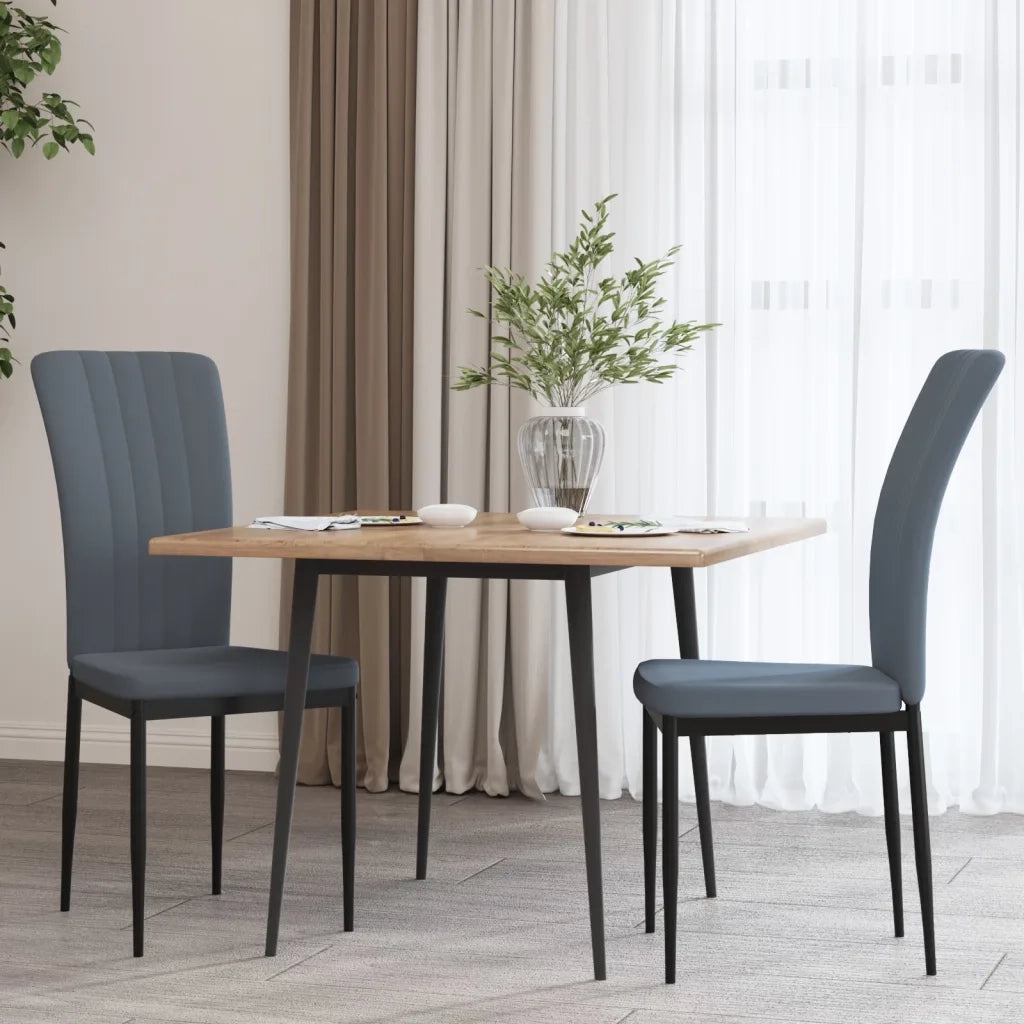 Sedie da Pranzo 2 pz | Sedie da cucina Grigio Scuro in Velluto