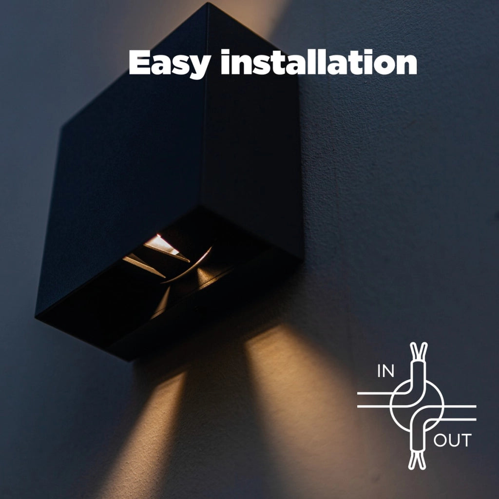 Applique esterno Lutec Gemini Beams nero LED 10W 3000K