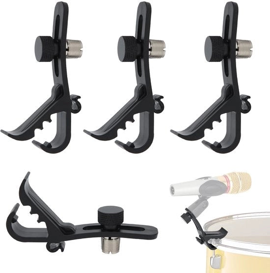 Clip per microfono a tamburo resistente allo shock - 4 pezzi - progettato in modo flessibile - adatto per strumenti a percussione - holder per microfono