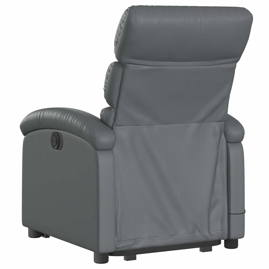 Poltrona Alzapersona Elettrica Reclinabile Grigio in Similpelle 3204064